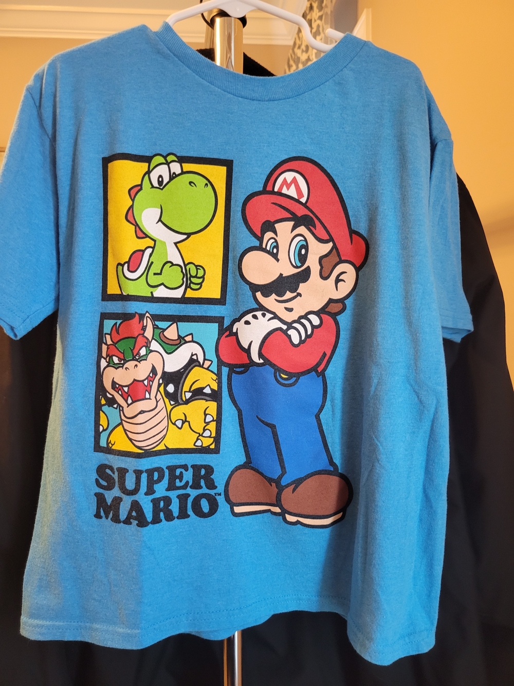 Super Mario Kids Blue Graphic Tee with Mario & Friends